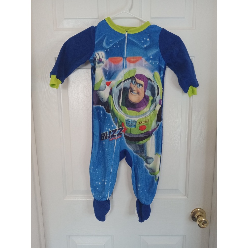 Disney Toy Story‎ Buzz Lightyear INFANT Footed Blanket Sleeper Pajamas Sz 24 MO